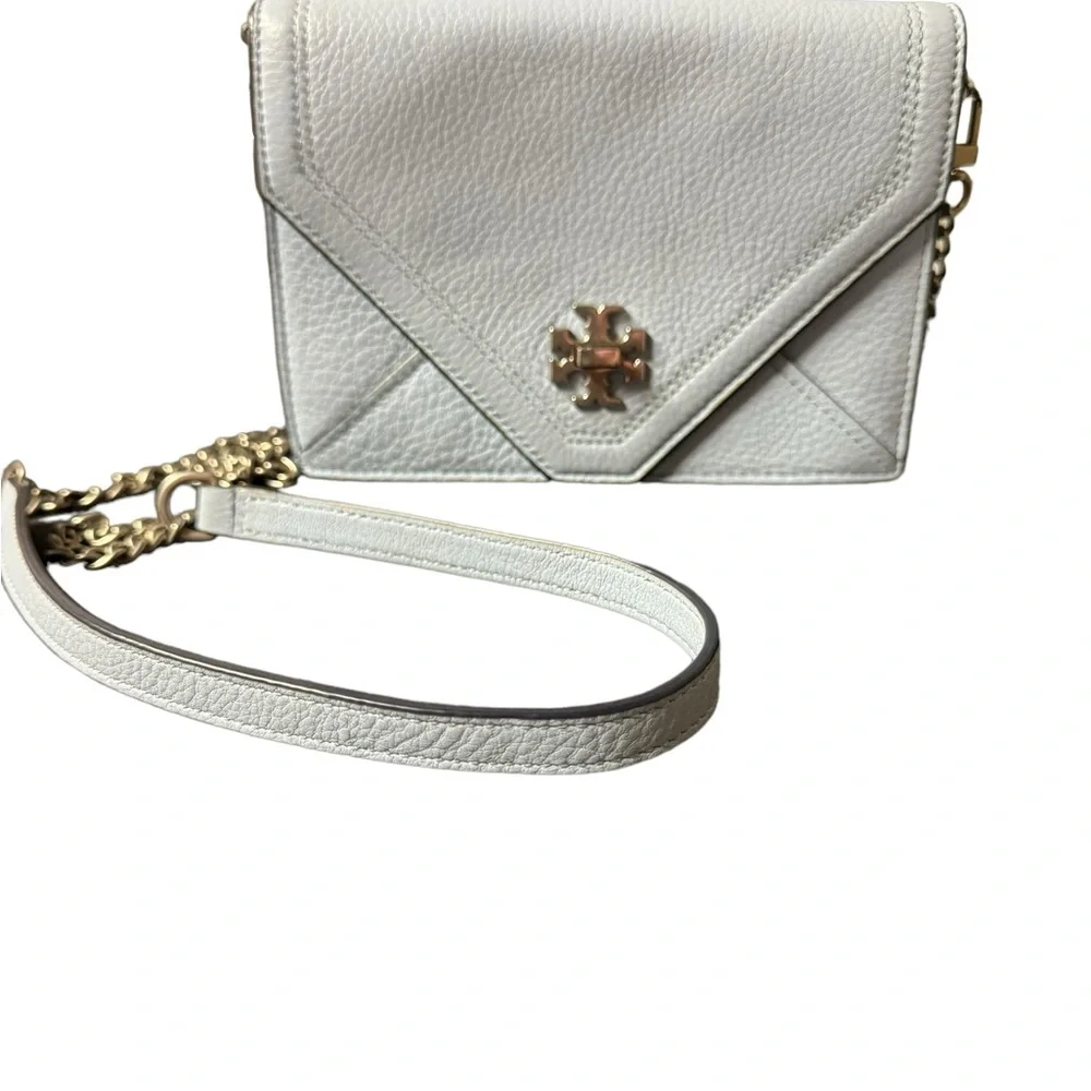 Tory Burch light blue crossbody bag with a chain‎ strap